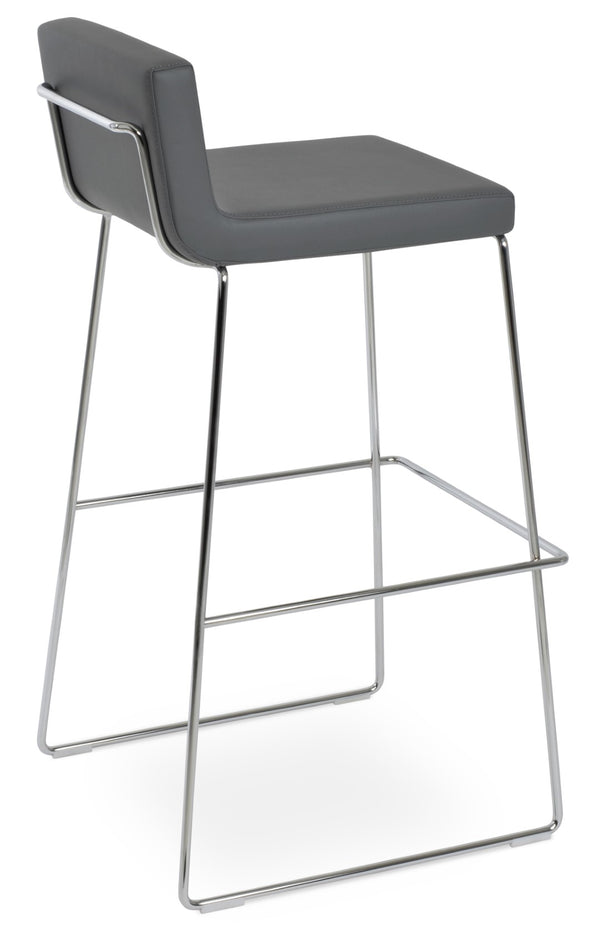 Soho Concept Dallas-pl Modern Handle Barstools & Counterstools - Stylish Plywood & Leatherette, Chrome Shine Chrome,Grey  Soho-concept-dining-chair-11326