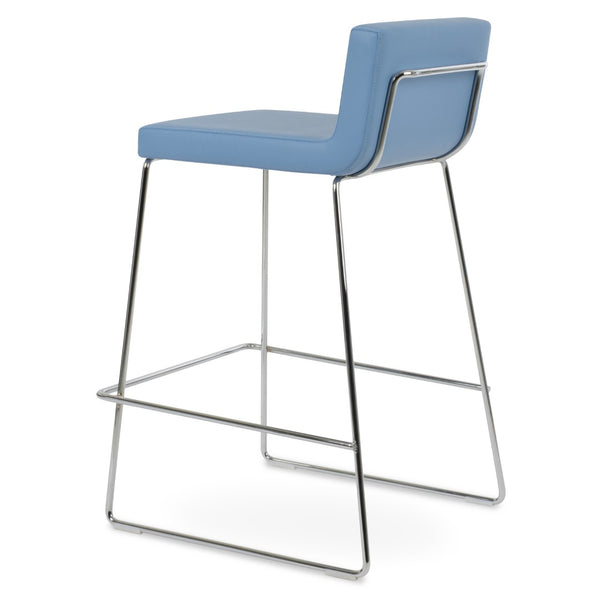 Soho Concept Dallas-pl Modern Handle Barstools & Counterstools - Stylish Plywood & Leatherette, Chrome Shine Chrome,Blue  Soho-concept-dining-chair-07733