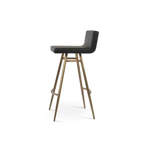 Soho Concept Dallas Galata Barstools & Counterstools - Stylish Leatherette Seating With Durable Steel Legs, 300 Lbs Capacity Brass,Black Steel Tubular Legs Soho-concept-dining-chair-11329