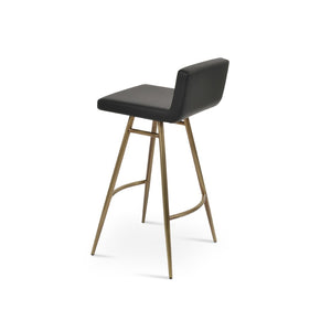 Soho Concept Dallas Galata Barstools & Counterstools - Stylish Leatherette Seating With Durable Steel Legs, 300 Lbs Capacity Brass,Black Steel Tubular Legs Soho-concept-dining-chair-07734