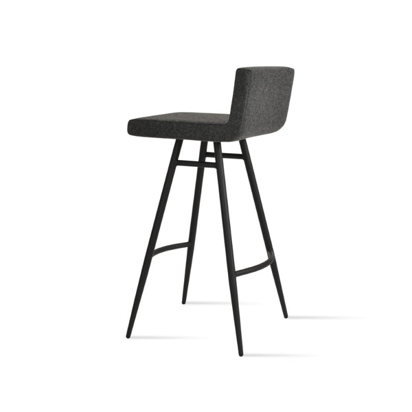 Soho Concept Dallas Galata Barstools & Counterstools - Stylish Camira Blazer Wool, 10-year Guarantee, Durable Design Black,Dark Grey Steel Tubular Legs Soho-concept-dining-chair-11331