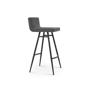 Soho Concept Dallas Galata Barstools & Counterstools - Stylish Camira Blazer Wool, 10-year Guarantee, Durable Design Black,Dark Grey Steel Tubular Legs Soho-concept-dining-chair-11334