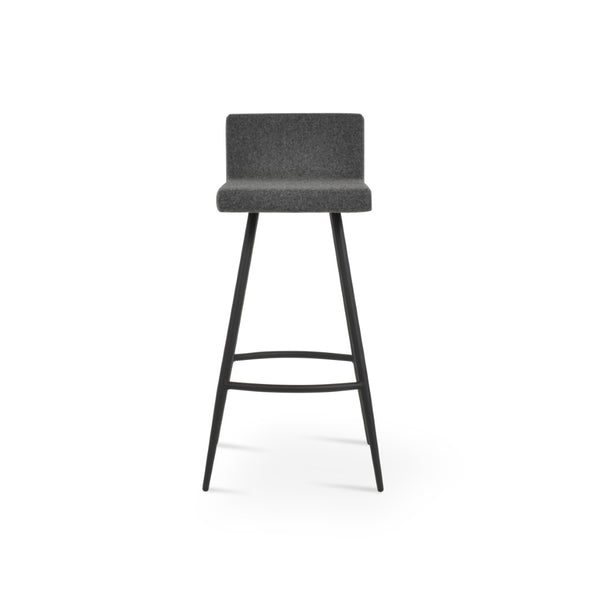 Soho Concept Dallas Galata Barstools & Counterstools - Stylish Camira Blazer Wool, 10-year Guarantee, Durable Design Black,Dark Grey Steel Tubular Legs Soho-concept-dining-chair-11333