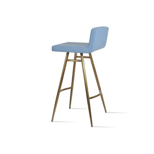 Soho Concept Dallas Galata Barstools & Counterstools - Stylish Leatherette Seating With Durable Steel Legs, 300 Lbs Capacity Brass,Blue Steel Tubular Legs Soho-concept-dining-chair-11335