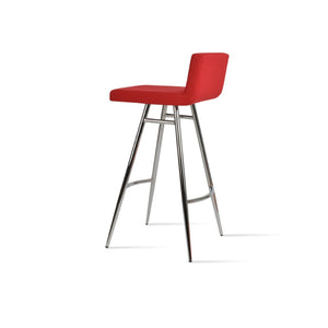 Soho Concept Dallas Galata Barstools & Counterstools - Chic Upholstered Design In Boucle, Velvet & Nubuck Fabrics Chrome,Red Steel Tubular Legs Soho-concept-dining-chair-11341