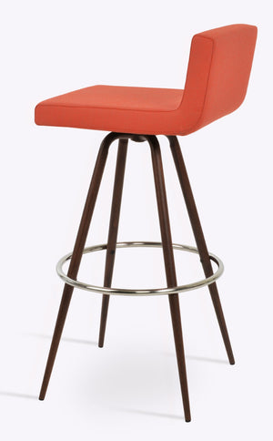 Soho Concept Dallas Max Barstools & Counterstools - Stylish Swivel Design In Camira Era Fabric, 10-year Guarantee Orange,Turquoise Steel Tubular Legs Black ,S.Steel ,Walnut Finish Soho-concept-dining-chair-11345