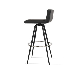 Soho Concept Dallas Max Swivel Barstools & Counterstools - Stylish Leatherette, Durable Steel, 2-year Guarantee! Black Steel Tubular Legs Black ,S.Steel ,Walnut Finish Soho-concept-dining-chair-11344
