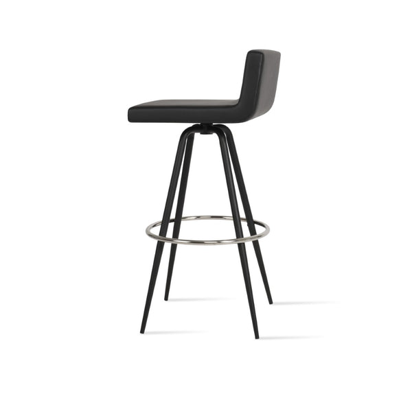 Soho Concept Dallas Max Swivel Barstools & Counterstools - Stylish Leatherette, Durable Steel, 2-year Guarantee! Black Steel Tubular Legs Black ,S.Steel ,Walnut Finish Soho-concept-dining-chair-11344