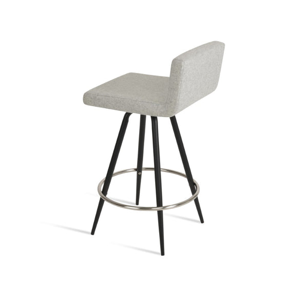 Soho Concept Dallas Max Swivel Barstools & Counterstools - Stylish Wool Fabric, 10-year Guarantee, 300 Lbs Capacity Black,Silver Steel Tubular Legs Black ,S.Steel ,Walnut Finish Soho-concept-dining-chair-11347