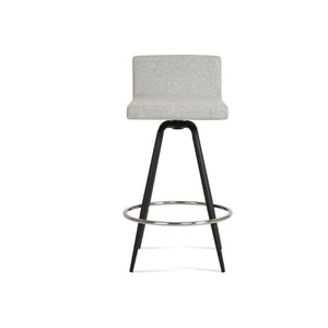 Soho Concept Dallas Max Swivel Barstools & Counterstools - Stylish Wool Fabric, 10-year Guarantee, 300 Lbs Capacity Black,Silver Steel Tubular Legs Black ,S.Steel ,Walnut Finish Soho-concept-dining-chair-07737