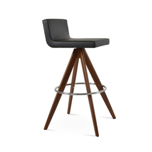 Soho Concept Dallas Pyramid Swivel Barstools & Counterstools - Leatherette Upholstery, Stylish Metal & Wood Design Walnut,Black  Soho-concept-dining-chair-07738