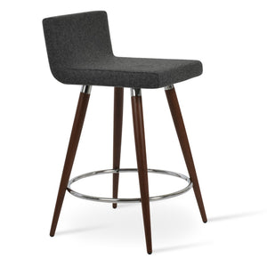 Soho Concept Dallas Premium Wood Barstools & Counterstools - Stylish Leatherette, 2-year Warranty, 300 Lbs Capacity Walnut,Black  Soho-concept-dining-chair-11323