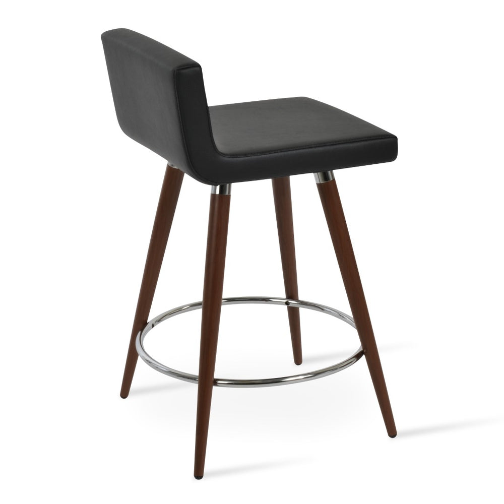 Soho Concept Dallas Pr-wood Barstools With Memory Swivel – Stylish Leatherette & Solid Wood, 2-year Warranty! Walnut,Black  Soho-concept-dining-chair-07731