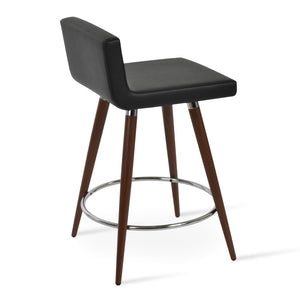 Soho Concept Dallas Pr-wood Barstools With Memory Swivel – Stylish Leatherette & Solid Wood, 2-year Warranty! Walnut,Black  Soho-concept-dining-chair-07731