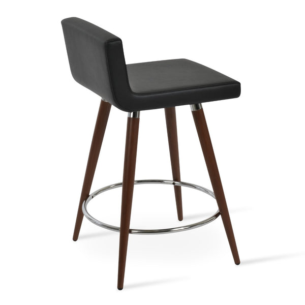 Soho Concept Dallas Pr-wood Barstools With Memory Swivel – Stylish Leatherette & Solid Wood, 2-year Warranty! Walnut,Black  Soho-concept-dining-chair-07731