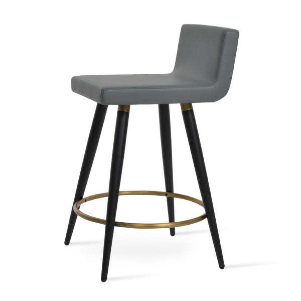 Soho Concept Dallas Ana Barstools & Counterstools - Stylish Leatherette Seating With Metal-walnut Legs & 2-year Warranty Black,Gold,Grey  Soho-concept-dining-chair-11316