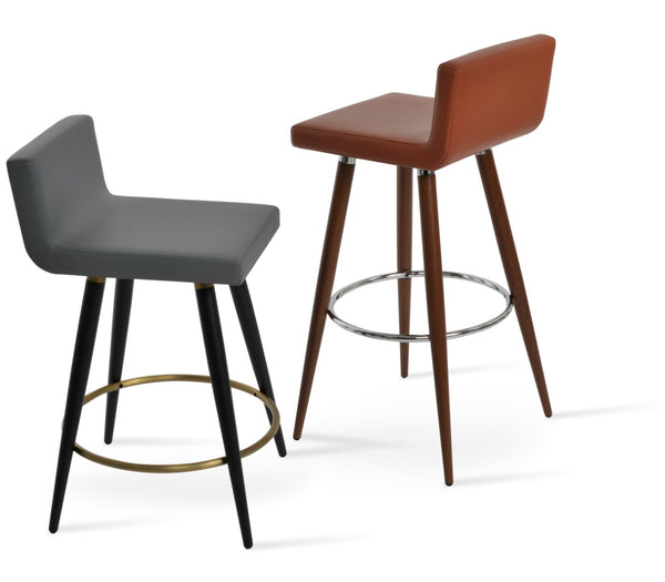 Soho Concept Dallas Ana Barstools & Counterstools - Stylish Leatherette, Metal Legs, 2-year Guarantee, Soft Black Black,Gold  Soho-concept-dining-chair-11319