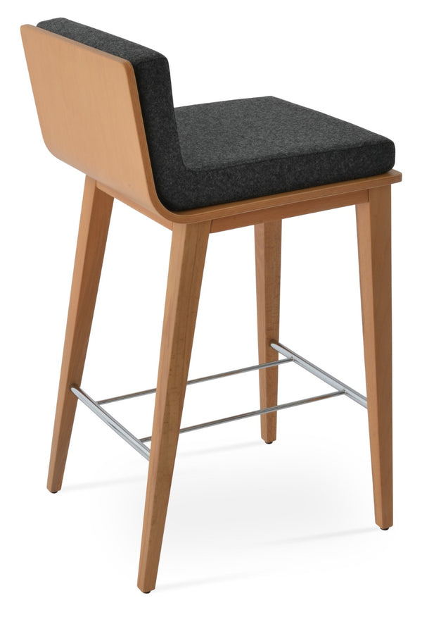 Soho Concept Dallas-pl Wood Bar-counter Stools With Premium Fabric Seats - Durable, Stylish, 10-year Guarantee! Natural,Dark Grey  Soho-concept-dining-chair-11355