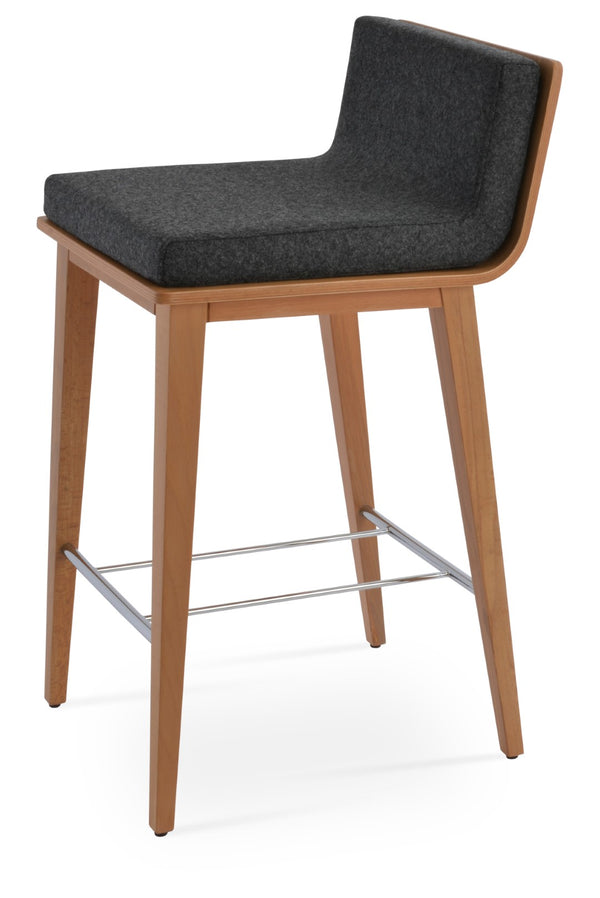 Soho Concept Dallas-pl Wood Bar-counter Stools With Premium Fabric Seats - Durable, Stylish, 10-year Guarantee! Natural,Dark Grey  Soho-concept-dining-chair-07740