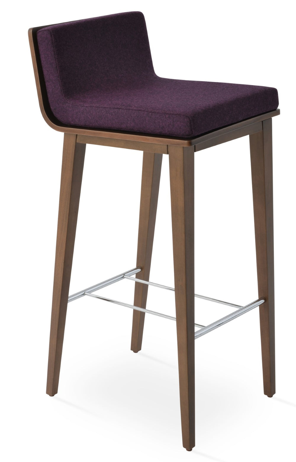 Soho Concept Dallas Wood Bar & Counter Stools - Elegant Walnut Finish, Camira Blazer Wool, 10-year Guarantee Walnut  Soho-concept-dining-chair-11359