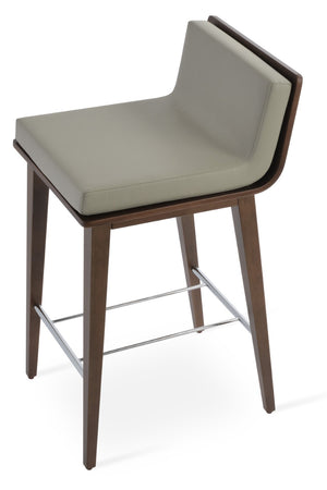 Soho Concept Dallas-pl Wood Bar-counter Stools: Stylish Beech Wood Base, Plywood Seats & Adjustable Heights! Walnut,Light Grey  Soho-concept-dining-chair-11361