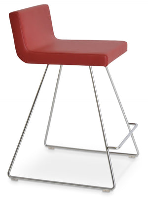 Soho Concept Dallas Wire Barstools & Counterstools - Stylish Leatherette Seating With 2-year Guarantee & High Weight Capacity Chrome,Red  Soho-concept-dining-chair-11473