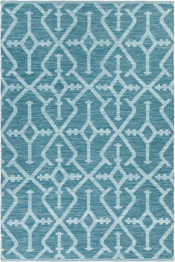 Chandra Rugs Hand-woven Eco-friendly Contemporary Rug - Stunning Recycled Polyester Design For Stylish Spaces Teal,Beige Recycled Polyester Dan50902-576
