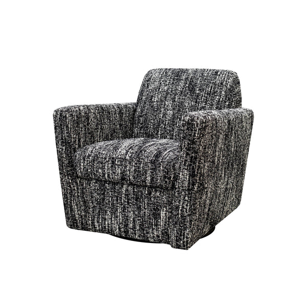 Lh Imports Cooper Swivel Club Chair - Modern Comfort For Stylish Living Rooms And Effortless Entertaining Black Pine,Hardwood,Metal,Pu Foam,Polyester,Acrylic Fabric Dav011-cbl