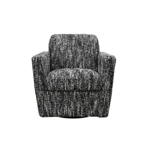 Lh Imports Cooper Swivel Club Chair - Modern Comfort For Stylish Living Rooms And Effortless Entertaining Black Pine,Hardwood,Metal,Pu Foam,Polyester,Acrylic Fabric Dav011-cbl