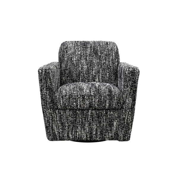 Lh Imports Cooper Swivel Club Chair - Modern Comfort For Stylish Living Rooms And Effortless Entertaining Black Pine,Hardwood,Metal,Pu Foam,Polyester,Acrylic Fabric Dav011-cbl