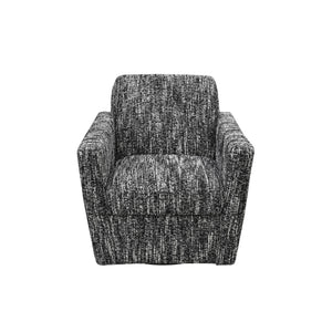 Lh Imports Cooper Swivel Club Chair - Modern Comfort For Stylish Living Rooms And Effortless Entertaining Black Pine,Hardwood,Metal,Pu Foam,Polyester,Acrylic Fabric Dav011-cbl