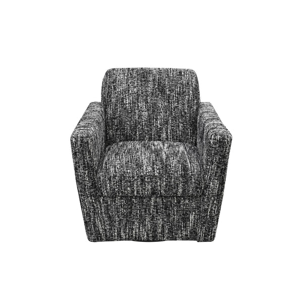 Lh Imports Cooper Swivel Club Chair - Modern Comfort For Stylish Living Rooms And Effortless Entertaining Black Pine,Hardwood,Metal,Pu Foam,Polyester,Acrylic Fabric Dav011-cbl