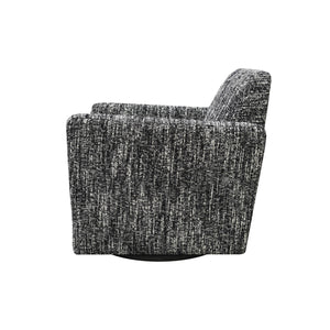 Lh Imports Cooper Swivel Club Chair - Modern Comfort For Stylish Living Rooms And Effortless Entertaining Black Pine,Hardwood,Metal,Pu Foam,Polyester,Acrylic Fabric Dav011-cbl