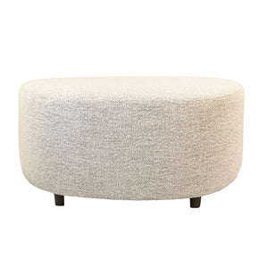 Lh Imports Isabella Ottoman - Chic Cream Weave Design With Durable Frame And Comfortable Foam Cushioning White Polyester,Pu Foam,Pine,Hardwood Dav027-otto