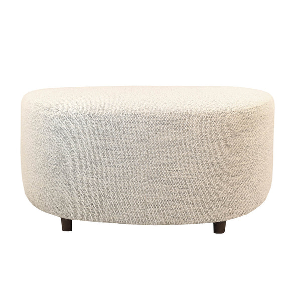Lh Imports Isabella Ottoman - Chic Cream Weave Design With Durable Frame And Comfortable Foam Cushioning White Polyester,Pu Foam,Pine,Hardwood Dav027-otto