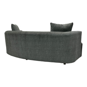 Lh Imports Isabella Sofa - Elegant Cream Weave With Textured Brass-tone Back Panel And Stylish Glass Shelves Grey ,Dark Polyester,Pu Foam,Pine,Hardwood Dav027-sofa-ppw