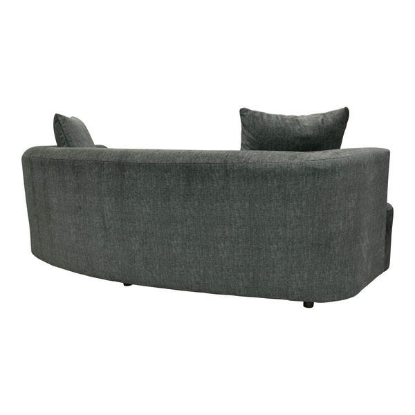 Lh Imports Isabella Sofa - Elegant Cream Weave With Textured Brass-tone Back Panel And Stylish Glass Shelves Grey ,Dark Polyester,Pu Foam,Pine,Hardwood Dav027-sofa-ppw