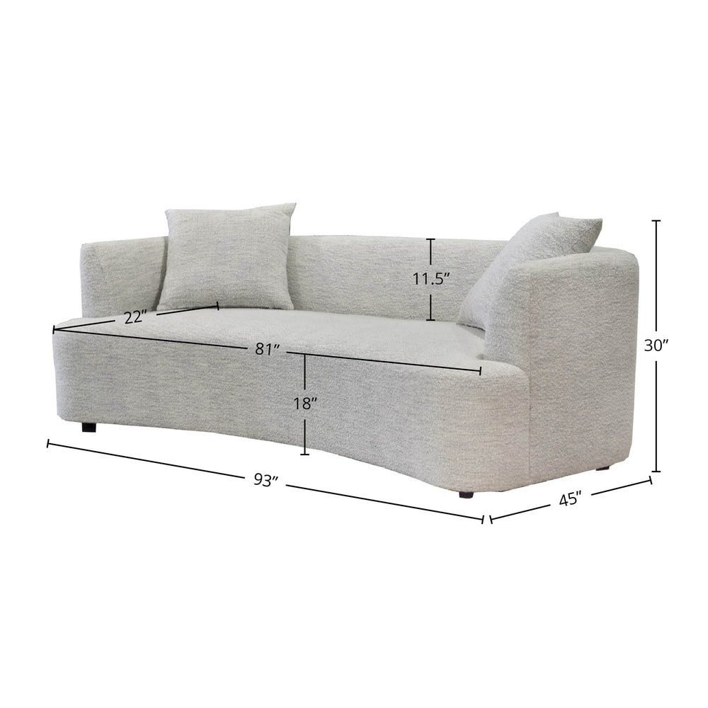 Lh Imports Isabella Sofa - Elegant Cream Weave With Textured Brass-tone Back Panel And Stylish Glass Shelves White Polyester,Polyurethane Foam,Pine,Hardwood Dav027-sofa
