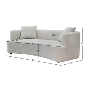 Lh Imports Isabella Sofa - Elegant Cream Weave With Textured Brass-tone Back Panel And Stylish Glass Shelves White Polyester,Polyurethane Foam,Pine,Hardwood Dav027-sofa