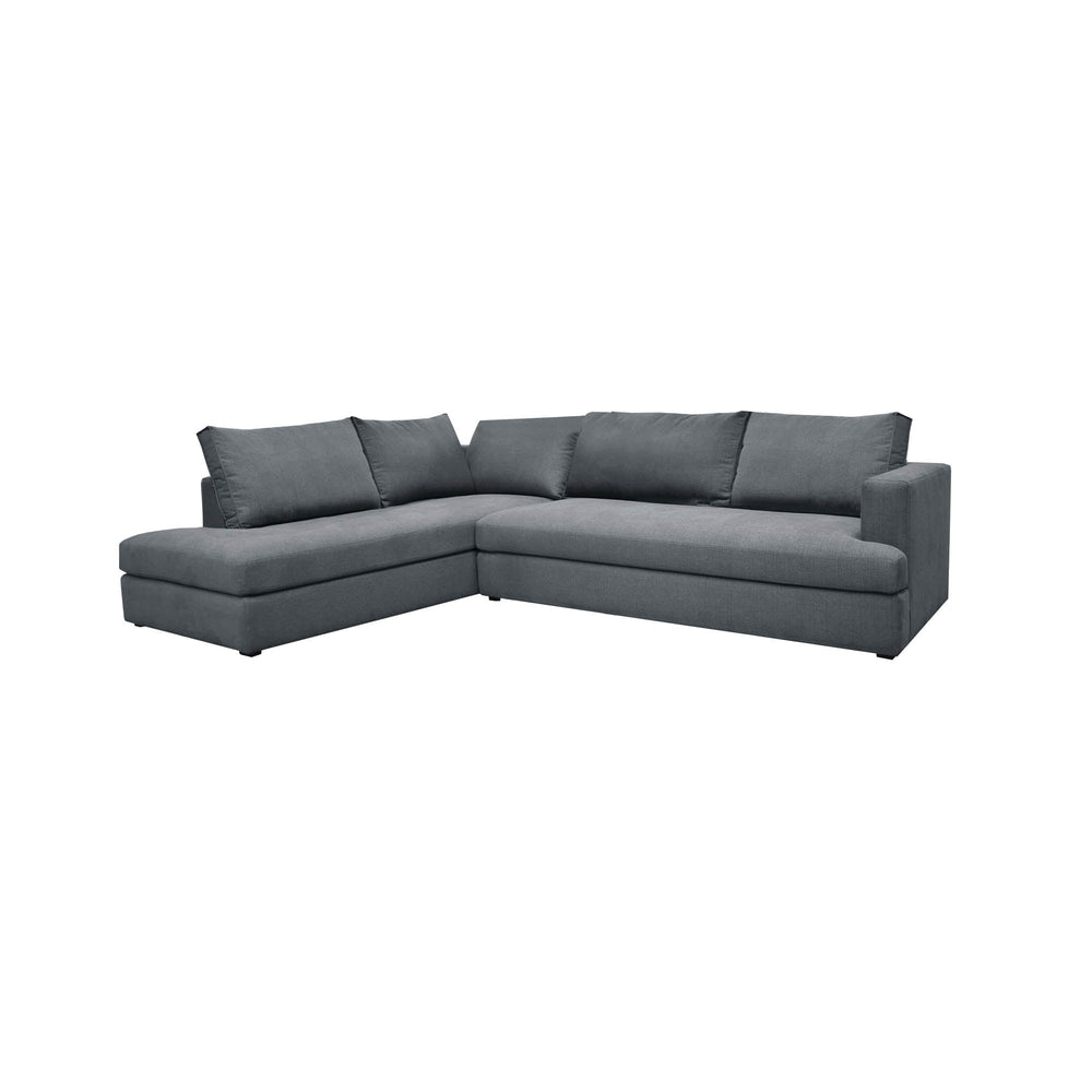 Lh Imports Taylor Left Sectional - Luxurious Asphalt Grey Sofa With Chaise Lounge For Ultimate Comfort & Style Grey 90% Polyester,10% Nylon Fabric,Metal,Pine,Plywood,Polyurethane Foam Dav031