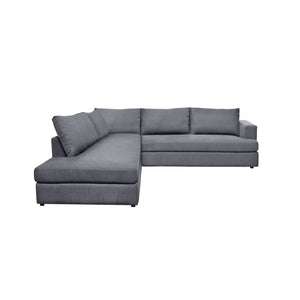 Lh Imports Taylor Left Sectional - Luxurious Asphalt Grey Sofa With Chaise Lounge For Ultimate Comfort & Style Grey 90% Polyester,10% Nylon Fabric,Metal,Pine,Plywood,Polyurethane Foam Dav031