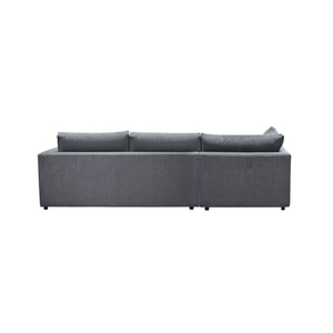 Lh Imports Taylor Left Sectional - Luxurious Asphalt Grey Sofa With Chaise Lounge For Ultimate Comfort & Style Grey 90% Polyester,10% Nylon Fabric,Metal,Pine,Plywood,Polyurethane Foam Dav031