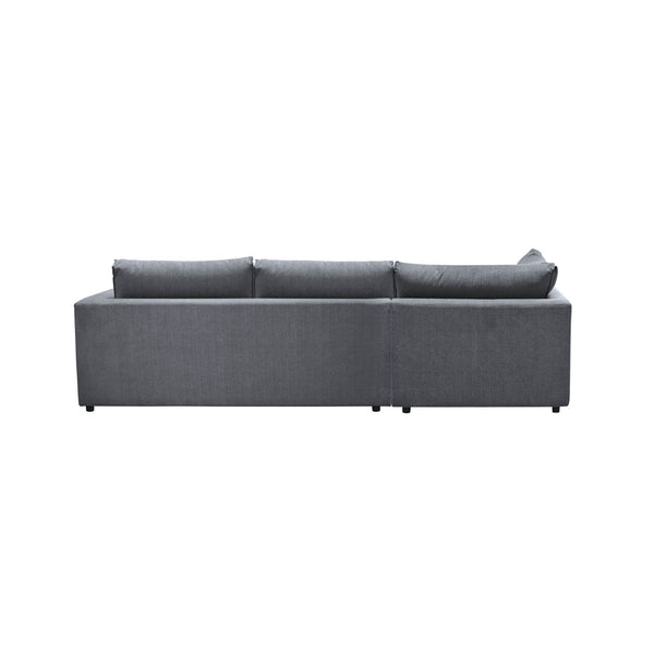 Lh Imports Taylor Left Sectional - Luxurious Asphalt Grey Sofa With Chaise Lounge For Ultimate Comfort & Style Grey 90% Polyester,10% Nylon Fabric,Metal,Pine,Plywood,Polyurethane Foam Dav031