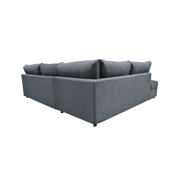 Lh Imports Taylor Left Sectional - Luxurious Asphalt Grey Sofa With Chaise Lounge For Ultimate Comfort & Style Grey 90% Polyester,10% Nylon Fabric,Metal,Pine,Plywood,Polyurethane Foam Dav031