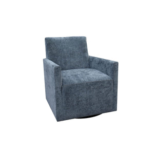 Lh Imports Riley Swivel Club Chair - Elegant Comfort And Modern Design For Your Stylish Home Décor Upgrade Blue Pine,Plywood,Metal,Pu Foam,100% Polyester Fabric Dav033-aqu
