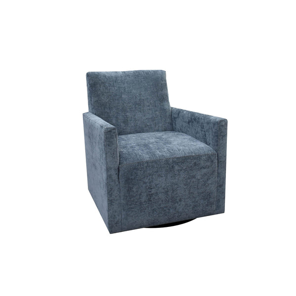 Lh Imports Riley Swivel Club Chair - Elegant Comfort And Modern Design For Your Stylish Home Décor Upgrade Blue Pine,Plywood,Metal,Pu Foam,100% Polyester Fabric Dav033-aqu