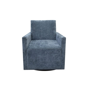 Lh Imports Riley Swivel Club Chair - Elegant Comfort And Modern Design For Your Stylish Home Décor Upgrade Blue Pine,Plywood,Metal,Pu Foam,100% Polyester Fabric Dav033-aqu