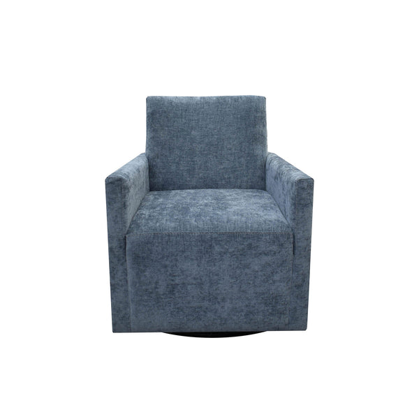 Lh Imports Riley Swivel Club Chair - Elegant Comfort And Modern Design For Your Stylish Home Décor Upgrade Blue Pine,Plywood,Metal,Pu Foam,100% Polyester Fabric Dav033-aqu