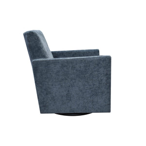 Lh Imports Riley Swivel Club Chair - Elegant Comfort And Modern Design For Your Stylish Home Décor Upgrade Blue Pine,Plywood,Metal,Pu Foam,100% Polyester Fabric Dav033-aqu