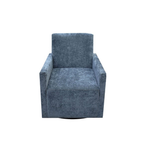 Lh Imports Riley Swivel Club Chair - Elegant Comfort And Modern Design For Your Stylish Home Décor Upgrade Blue Pine,Plywood,Metal,Pu Foam,100% Polyester Fabric Dav033-aqu